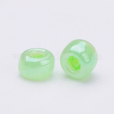 ガラスシードビーズ20g  セイロン  ラウンド  淡緑色  2mm  穴：1mm&nbsp;SEED-ZF0001-03A-1