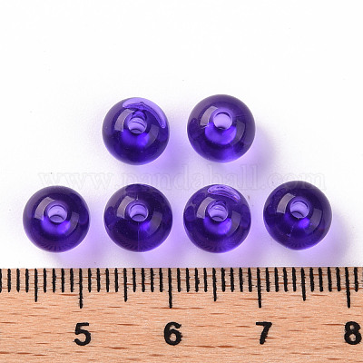 透明なアクリルビーズ  ラウンド  青紫色  8x7mm  穴：2mm  約1745個/500g&nbsp;MACR-S370-A8mm-748-1