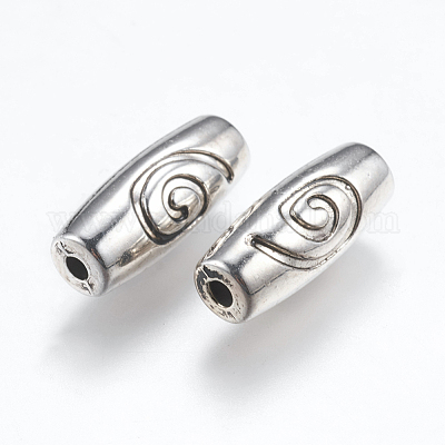 CCBプラスチックビーズ  ライス  アンティークシルバー  17x7mm  穴：2mm&nbsp;CCB-K007-009AS-1