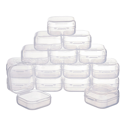 プラスチックビーズ収納ケース  キューブ  透明  3.5x3.5x1.8cm&nbsp;CON-L006-09-1