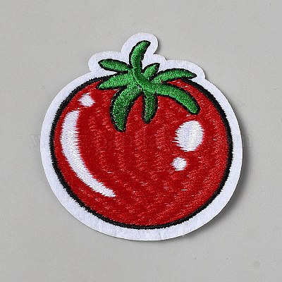 ポリエステル服パッチ  トマト  ファイヤーブリック  64x62x1mm&nbsp;DIY-WH0750-304-1
