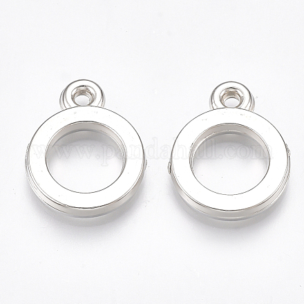 CCBプラスチックペンダント  リング  プラチナ  17x13.5x2.5mm  穴：1.5mm  約2050個/500g&nbsp;CCB-S160-92-1