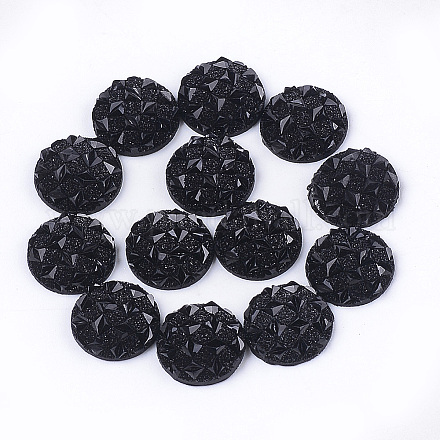 樹脂カボション  半円  ブラック  12x3~3.5mm&nbsp;CRES-T012-01J-1