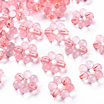 透明なアクリルビーズフレーム  花  鮭色  16.5x15.5x6mm  穴：2mm  約674個/500g&nbsp;TACR-S153-01A-52-1