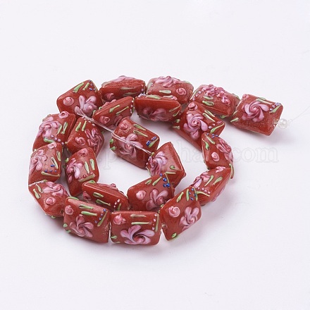 Handmade Bumpy Lampwork Beads Strands LAMP-K027-07A-1