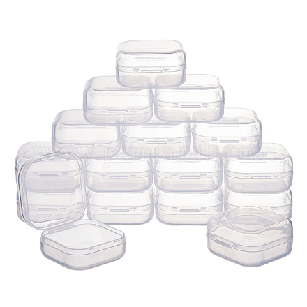 プラスチックビーズ収納ケース  キューブ  透明  3.5x3.5x1.8cm&nbsp;CON-L006-09-1