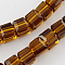 Glass Bead Strands, Faceted, Cube, Saddle Brown, 5~6x5~6x5~6mm, Hole: 1mm, 95~100pcs/strand, 54~57cm