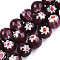 Handmade Millefiori Glass Beads Strands, Round, Purple, 10mm, Hole: 1.2mm, about 36~38pcs/strand, 13.78 inch~14.88 inch(35cm~37.8cm)