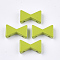 Spray Painted Alloy Multi-Strand Links, For Tile Elastic Bracelets Making, Bowknot, Yellow Green, 8x13x4mm, Hole: 1mm