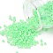 8/0 Glass Seed Beads, Ceylon, Round, Pale Green, 3mm, Hole: 1mm, about 2222pcs/100g