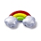 Resin Cabochons, Rainbow, Colorful, 15x26.5x7mm
