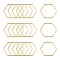 Brass Linking Rings, Hexagon, Light Gold, 20x22.5x1mm, about 1000pcs/bag