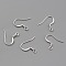 Brass Earring Hooks, Ear Wire, with Horizontal Loop, Cadmium Free & Lead Free, 925 Sterling Silver Plated, 16~18x16~18x1.5mm, Hole: 2mm, 20 Gauge, Pin: 0.8mm