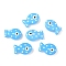 Baking Paint Glass Enamel Beads, Fish, Deep Sky Blue, 19.5x12.5x6~6.5mm, Hole: 1.2~1.4mm
