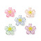 Opaque Resin Cabochons, Flowers, Mixed Color, 25x26x4.5mm