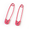 Iron Safety Pins, Cerise, 30x7x2mm, Pin: 0.7mm