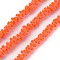 Polyester Cord, with Glass Seed Beads, Coral, 1/4 inch(5~6mm)