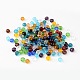カット加工ロンデル透明ガラスビーズ  ミックスカラー  6x4mm  穴：1mm&nbsp;GLAA-R152-6mm-M1-3