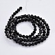 カット加工ダブルコーンガラスビーズ連売り  ブラック  3.5~3.8x3mm  穴：1mm  約107~110個/連  32.5~34cm&nbsp;EGLA-P017-3mm-04-2