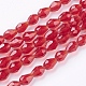 ガラスビーズ連売り  多面カット  ティアドロップ  レッド  6x4mm  穴：1mm  約65~68個/連  14.96~15.35インチ&nbsp;X-GLAA-R024-6x4mm-14-1