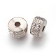 CCBプラスチックビーズ  フラットラウンド  プラチナ  13x7.5mm  穴：3.5mm&nbsp;CCB-F006-01P-2