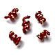 手作りのランプワークエナメルビーズ  ヘビ  バンピー  暗赤色  27.5~31.5x15~20x14~16mm  穴：5~6mm&nbsp;LAMP-K039-35D-1