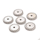 CCBプラスチックビーズ  フラットラウンド  プラチナ  13mm  穴：1.9mm&nbsp;CCB-U001-21A-P-1