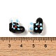 手作りのランプワークの凹凸のあるビーズ連売り  ブーツ  ブラック  12~13.5x12.5~14x9.5~10mm  穴：1.5mm  約25個/連  12.72''（32.3センチメートル）&nbsp;LAMP-U001-01D-1-4