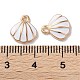 合金エナメルチャーム  シェル形状  ホワイト  11x10x2.5mm  穴：1.2mm&nbsp;ENAM-O001-02F-G-3
