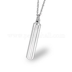 Non-Tarnish 304 Stainless Steel Column Pendant Necklaces, Urn Ashes Necklaces, Stainless Steel Color, no size