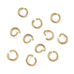 304ステンレススチールオープン丸カン  ラウンド  イオンプレーティング（ip）  18KGP本金メッキ  5x0.8mm  20ゲージ  内径：3.5mm