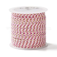 4-Ply Polycotton Cord with Metallic Thread, Handmade Macrame Cotton Rope, for String Wall Hangings Plant Hanger, Light Coral, 1.5mm, about 21.8 yards(20m)/roll