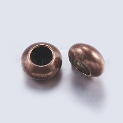 Brass Beads, Rondelle, Red Copper, 6x3.6mm, Hole: 3mm