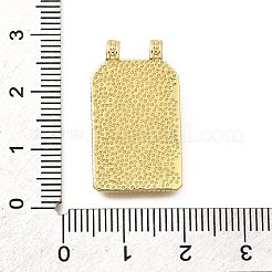 長方形の真鍮のペンダント  カドミウムフリー＆鉛フリー  長持ちメッキ  ラックめっき  18KGP本金メッキ  ヘビ  26x15x2mm  穴：1.5mm&nbsp;KK-S508-03B-G