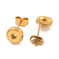 女性用チャンクレター 304 ステンレススチール スタッドピアス  18KGP本金メッキ  アルファベットのO  7.5~8.5x5~10.5mm&nbsp;LS-EJEW-G386-01O-G