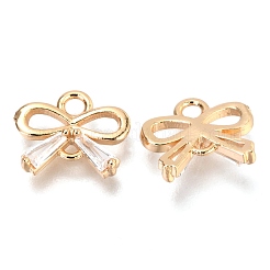 Brass Micro Pave Clear Cubic Zirconia Links Connectors&nbsp;ZIRC-H116-02G