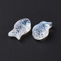 透明な電気メッキガラスビーズ  ABカラーメッキ  魚  クリアAB  15x8x5mm  穴：1mm&nbsp;GLAA-I050-10K