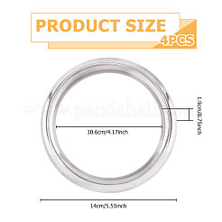 304ステンレススチールリンクリング  マクラメクラフト用Oリング  ステンレス鋼色  140x19mm  内径：106mm&nbsp;FIND-WH0148-070C