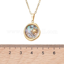 3Pcs 3 Styles Summer Beach Natural Paua Shell Pendant 304 Stainless Steel Cable Chain Necklaces for Women&nbsp;NJEW-JN05953
