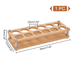12-Hole Bamboo Glass Holder Display Racks&nbsp;ODIS-WH0061-08B