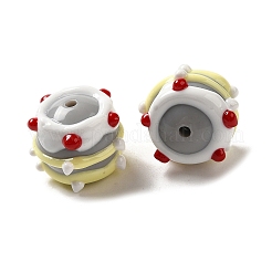 手描きのアクリルとエナメルビーズ  グレー  14.5~15.5x16.5~21.5x16~20mm  穴：2~2.8mm&nbsp;MACR-K354-38B