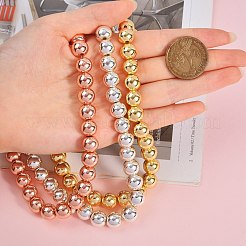 3 Strands 3 Colors Electroplate Non-magnetic Synthetic Hematite Beads Strands&nbsp;G-SZ0001-23