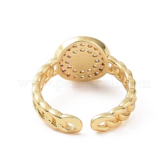 本物の 18k ゴールド メッキ 真鍮 マイクロ パヴェ キュービック ジルコニア オープン リング  女性用エナメルナザールボンジュウカフリング  ファイヤーブリック  4mm  内径：usサイズ6 3/4（17mm）&nbsp;RJEW-J017-VC280