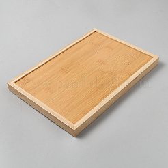 長方形の竹製サービングトレイ  朝食を提供するため  前菜  チーズ  お茶  コーヒー  バリーウッド  280x190x20mm&nbsp;ODIS-WH20010-11A