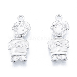 変色しない304ステンレススチールペンダント  男の子  ステンレス鋼色  21.5x9x1.5mm  穴：1.6mm&nbsp;STAS-N098-180P