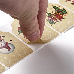 クリスマスをテーマにしたポリゴンロールステッカー  粘着紙ギフトタグステッカー  パーティーのために  装飾的なプレゼント  ミックスカラー  60x40x0.1mm  300PCS /ロールについて&nbsp;LS-DIY-B045-08