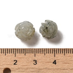天然ラブラドライト彫刻花散らしビーズ  ローズ  8.5~10x10x10.5mm  穴：1mm&nbsp;G-O156-B-25