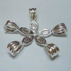真鍮製ペンダントベイル  グルーオンフラットパッドベイル  オーバル  プラチナ  25.4x9.4x1.4mm  穴：7mm&nbsp;X-KK-Q185-N