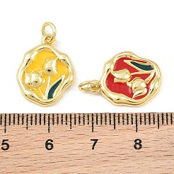 Brass with Enamel Pendants&nbsp;KK-CBADB87-04G