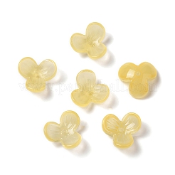 染色ガラスビーズキャップ  3花びら  ミックスカラー  12x13x4.5mm  穴：1.2mm&nbsp;GLAA-B009-04
